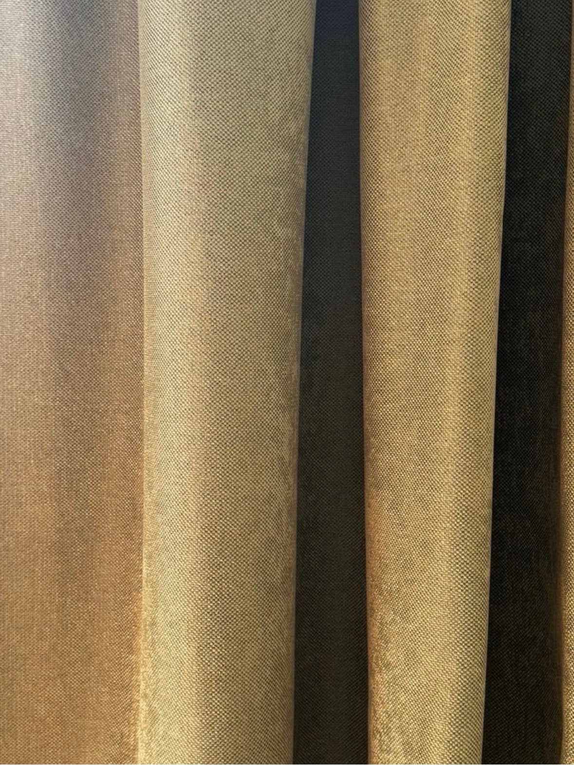 Hoogwaardige verduisterende gordijnen, taupe, 340x248cm, Ophalen of Verzenden, Zo goed als nieuw, Bruin, 200 cm of meer