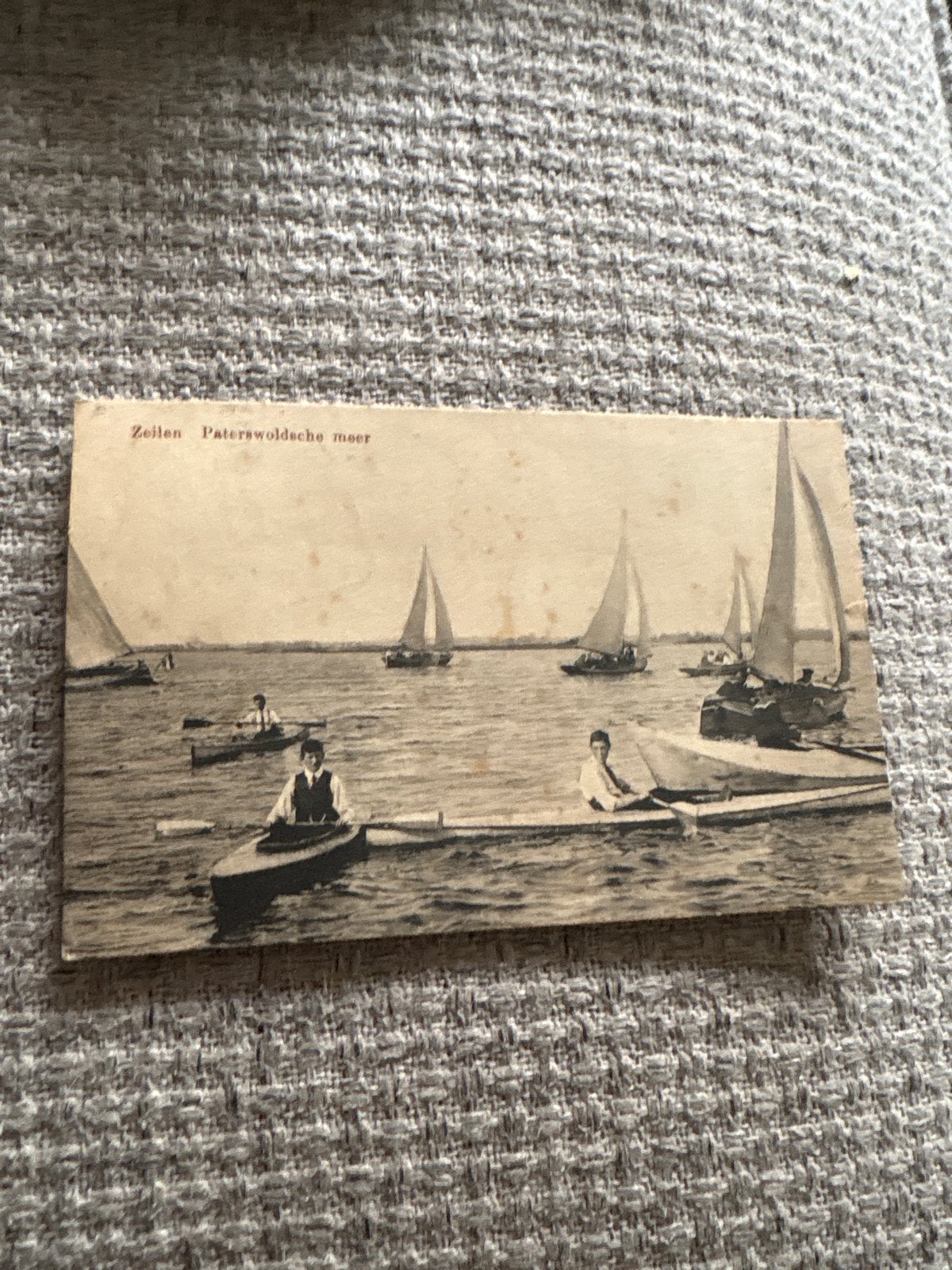 Oude ansichtkaart Zeilen Paterswoldse meer (Groningen), Ophalen of Verzenden, Voor 1920, Gelopen, Groningen