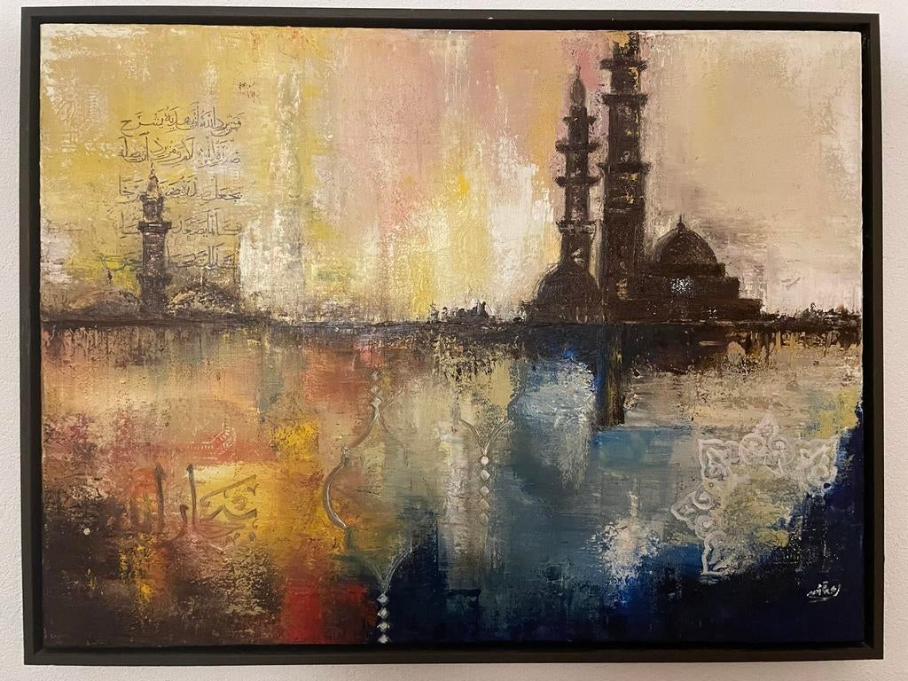 Abstract art olieverf schilderij, Ophalen