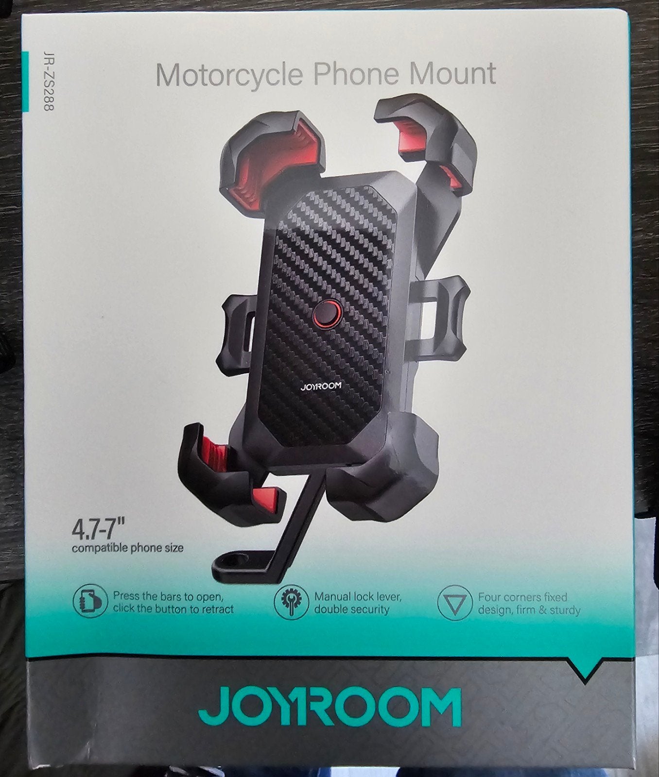 JOYROOM Motorfiets Telefoonhouder - Zwart/Rood, Motoren, Ophalen of Verzenden, Nieuw