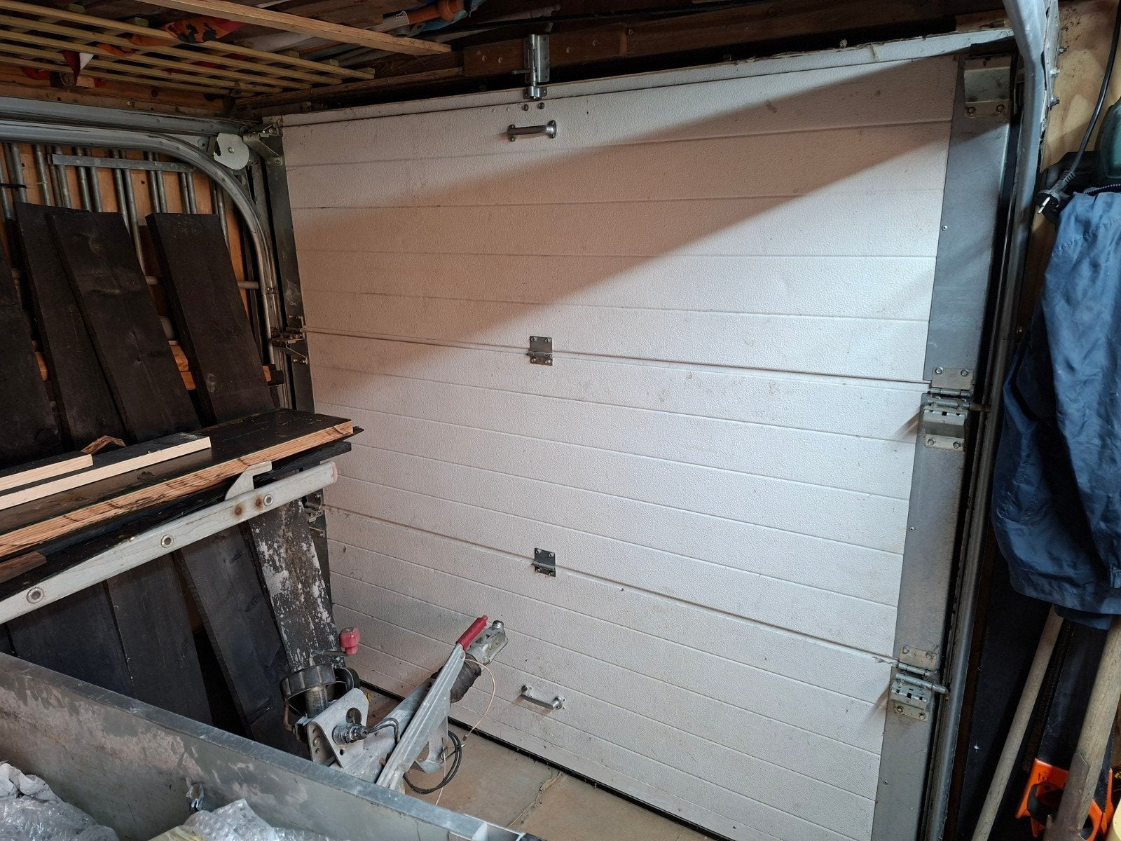 Sectionaal handbediende garagedeur, 3 delen, 1.90x2.01m, Gebruikt, Minder dan 200 cm, Garagedeur, Ophalen