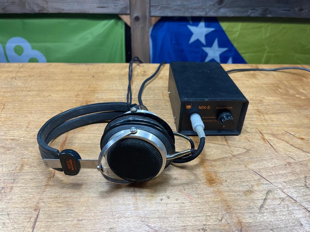 Micro Seiki MX-5 Elektrostatische Koptelefoon met Adapter, Audio, Tv en Foto, Ophalen of Verzenden, Gebruikt, Over oor (circumaural)