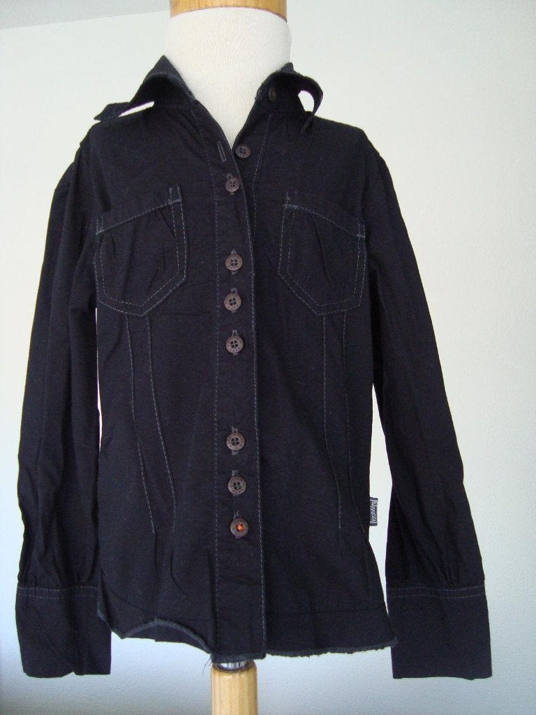 Zwarte blouse blouse 116 in ~~nieuw~~ staat, Kinderen en Baby's, Kinderkleding | Maat 116, Verzenden, Zo goed als nieuw, Meisje