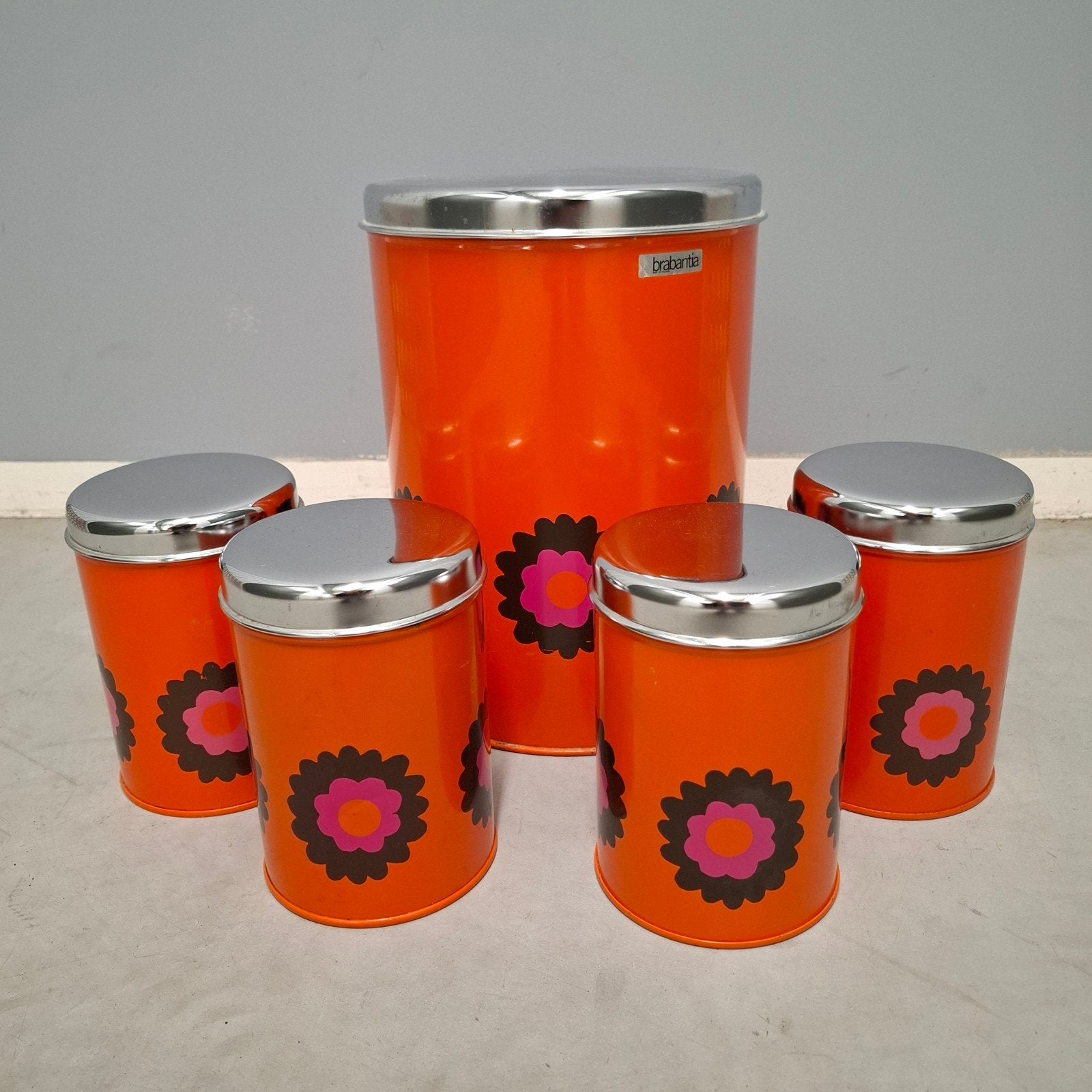 vintage jaren 70 set Brabantia blikken, Ophalen of Verzenden, Overige materialen