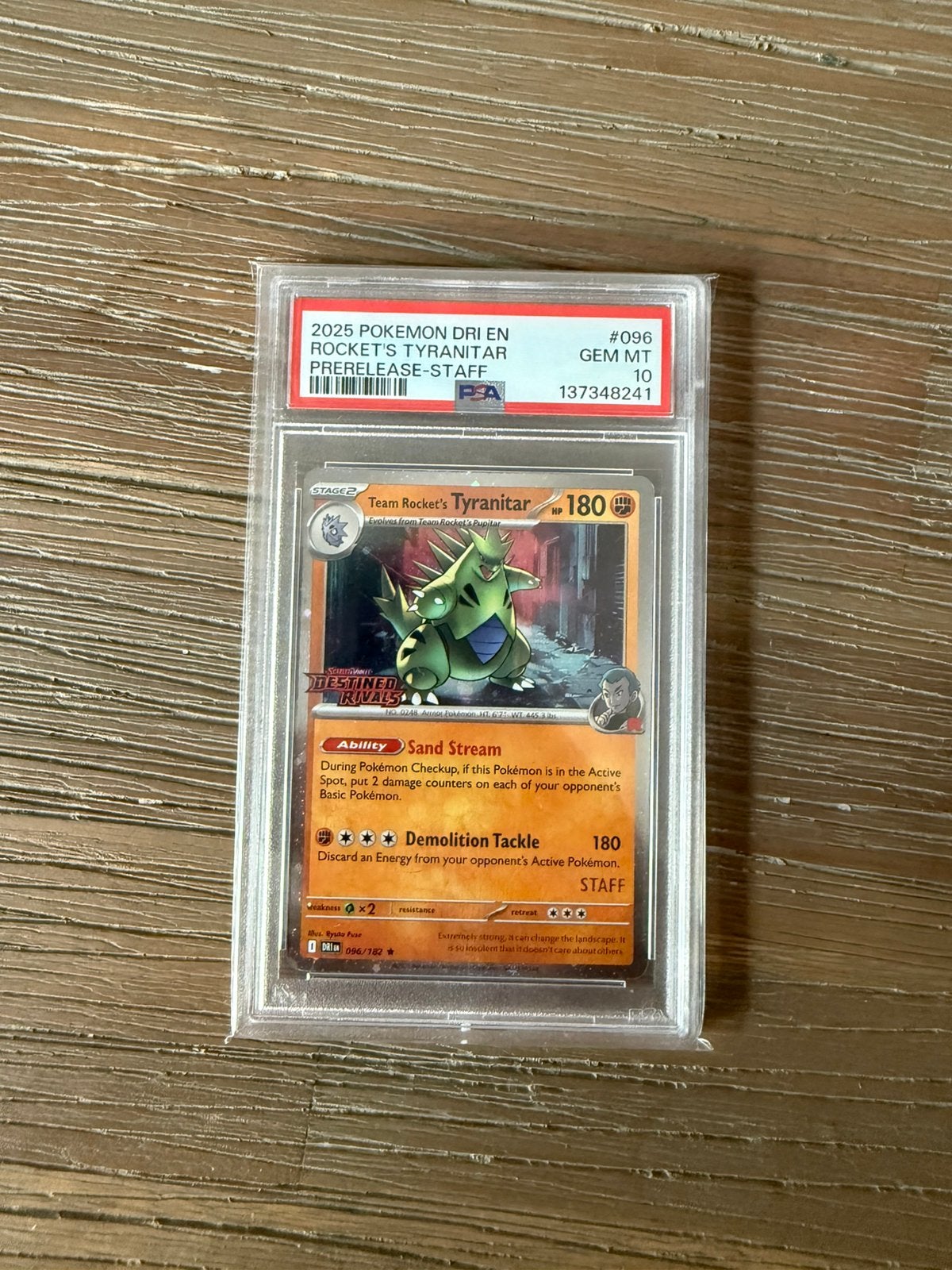 Pokemon psa 10 team Rocket’s tyranitar, Ophalen of Verzenden, Nieuw, Losse kaart, Foil