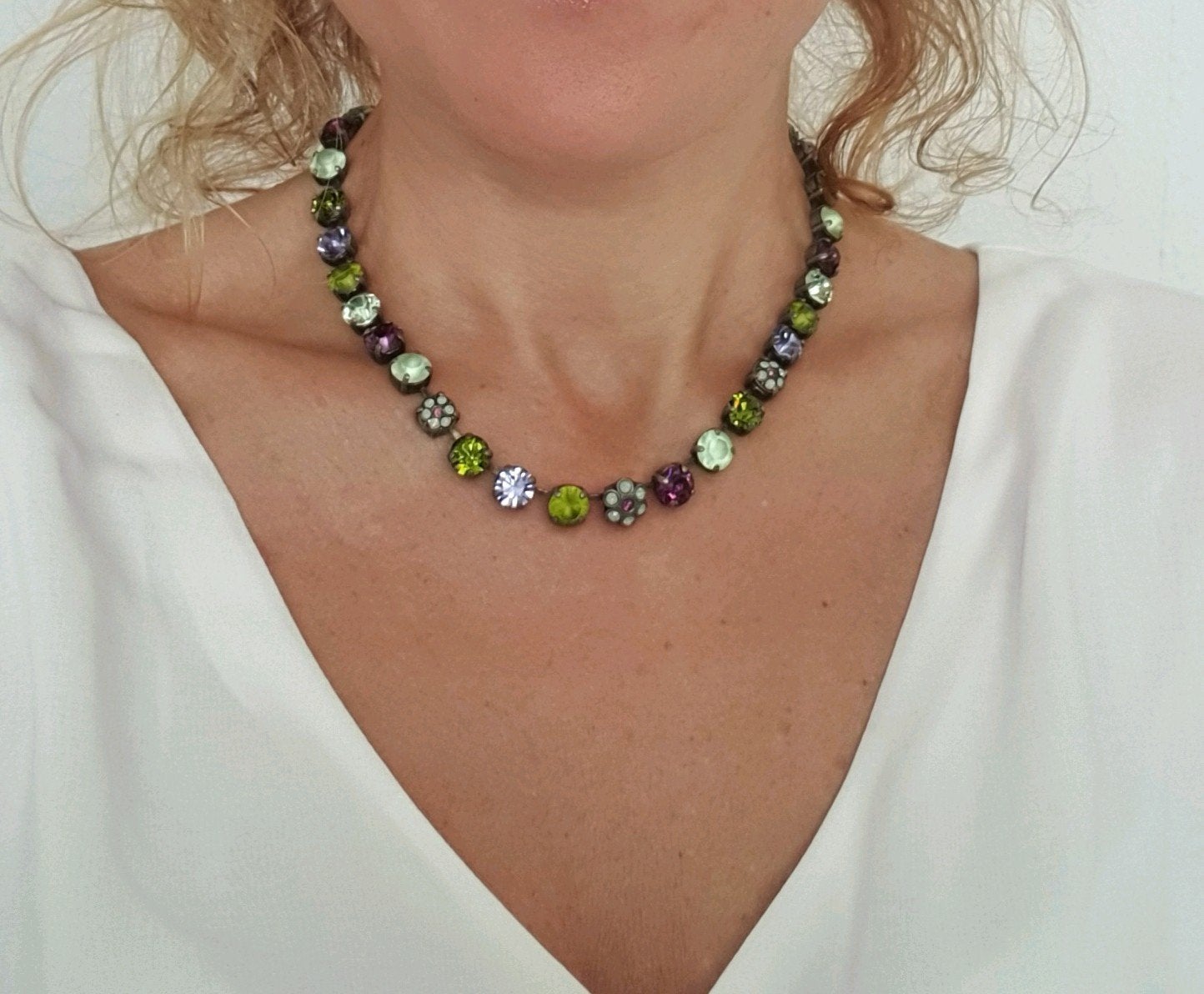 Halsketting en oorbellen set, antique silver, Ophalen of Verzenden, Zo goed als nieuw, Overige kleuren, Zilver