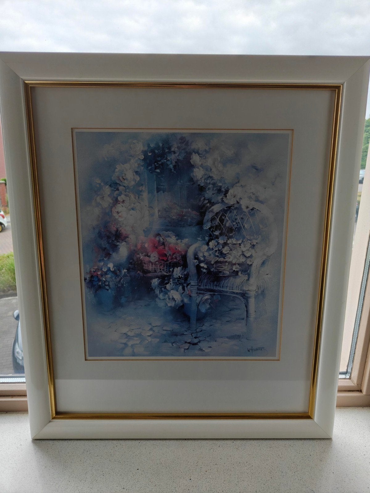 Willem Haenraets schilderij - Romantische bloemencompositie, Antiek en Kunst, Kunst | Schilderijen | Klassiek, Bloemen, Ingelijst