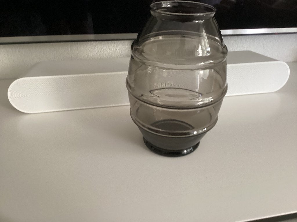 Leerdam glas Andries Copier fume tonnetje., Antiek en Kunst, Ophalen