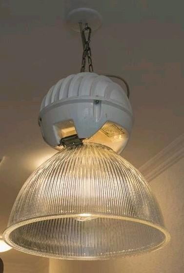 Industriële Hanglamp - Vintage Stijl, Gebruikt, 50 tot 75 cm, Ophalen of Verzenden, Glas