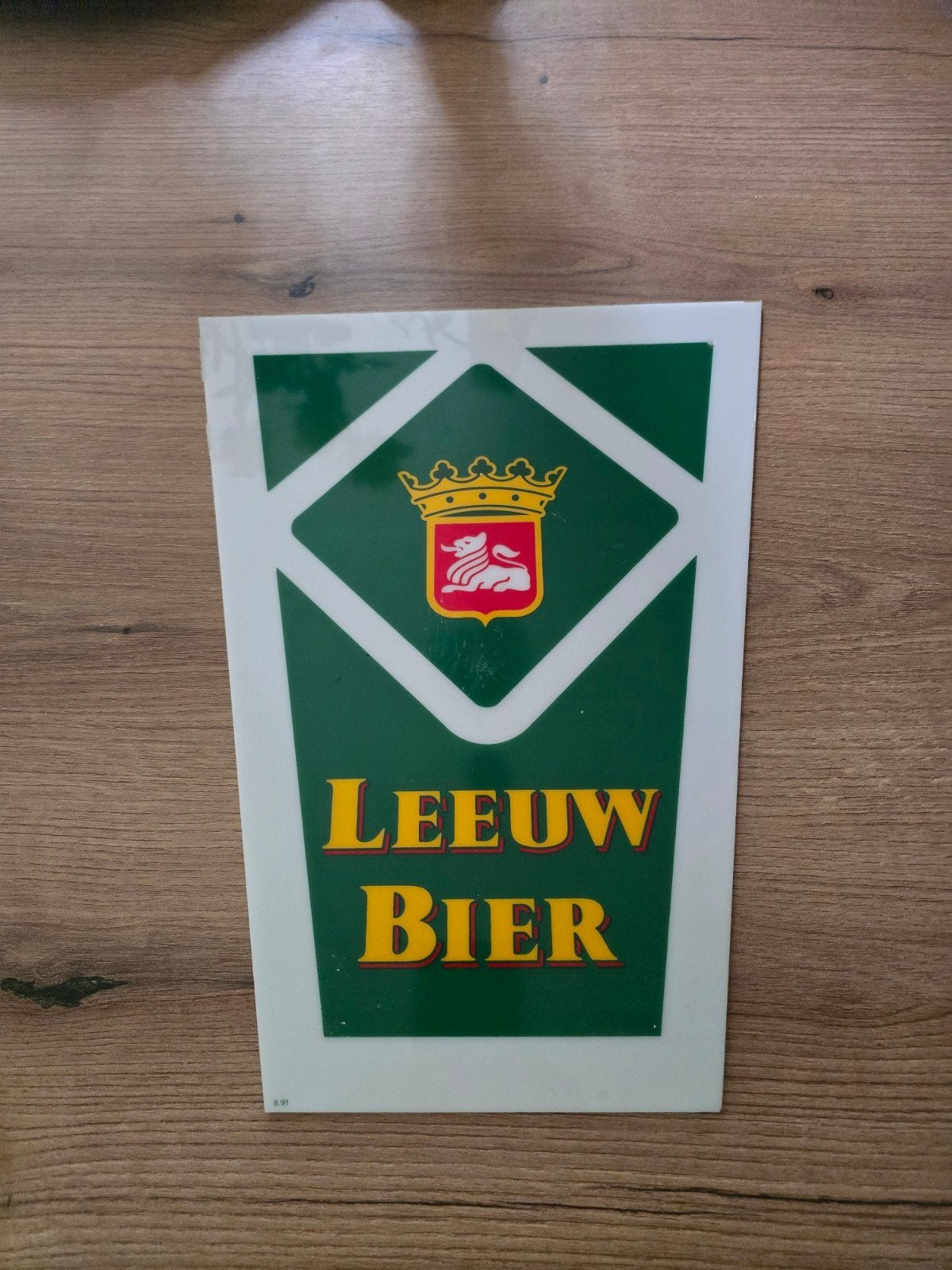 Leeuw Bier Reclamebord - Vintage Brouwerij Decoratie, Verzamelen, Ophalen of Verzenden, Gebruikt, Reclamebord, Plaat of Schild