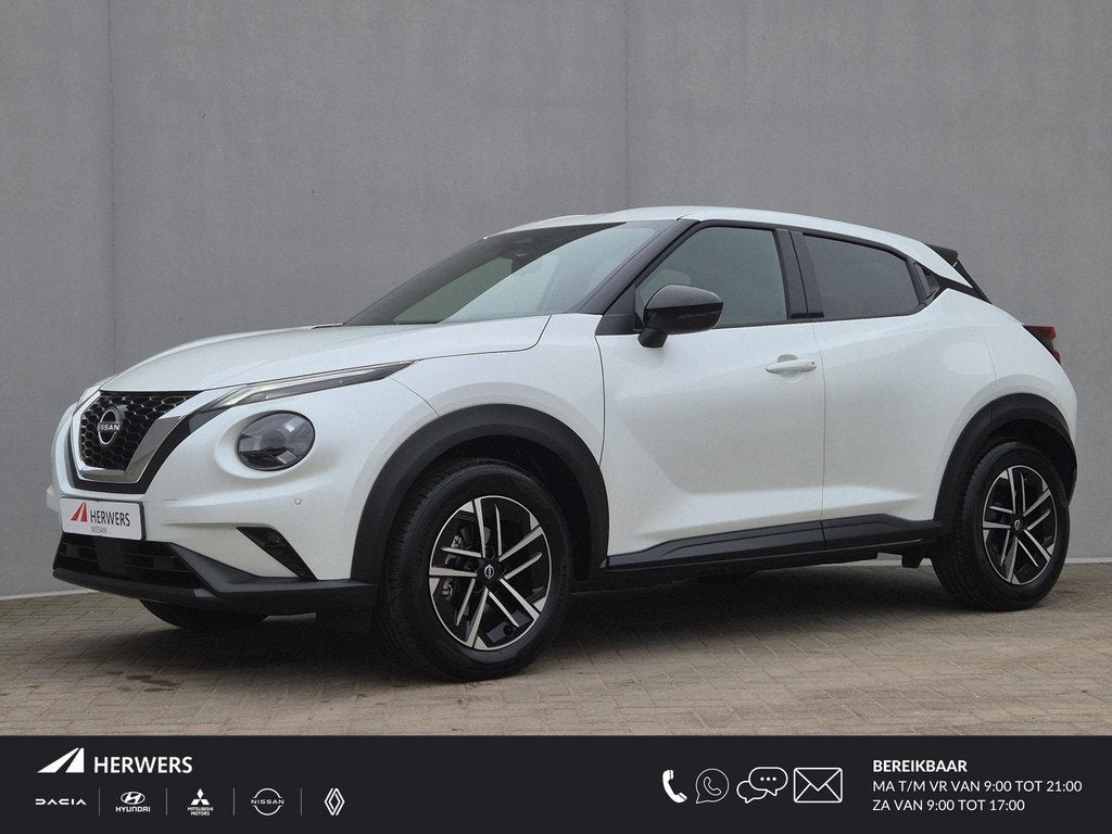 Nissan Juke 1.0 DIG-T N-Connecta Handgeschakeld / Fabrieksga, Auto's, Nissan, Stof, Euro 6, Wit, Bedrijf