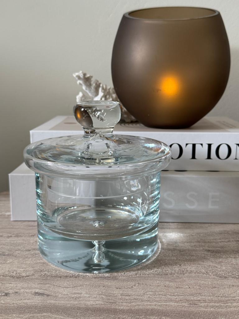 Bonny snoeppot van Krosno - Glas, Ophalen of Verzenden, Gebruikt, Wit, Glas