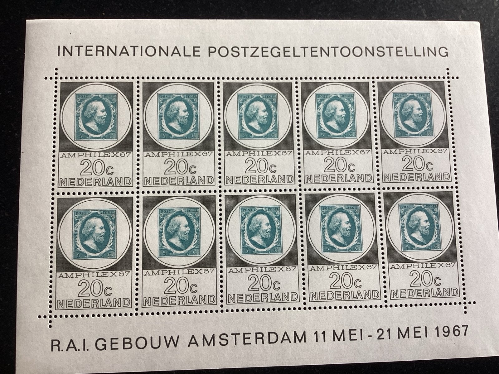 Postzegelvel Amphilex '67 - Internationale Tentoonstelling, Ophalen of Verzenden, Na 1940, Postfris
