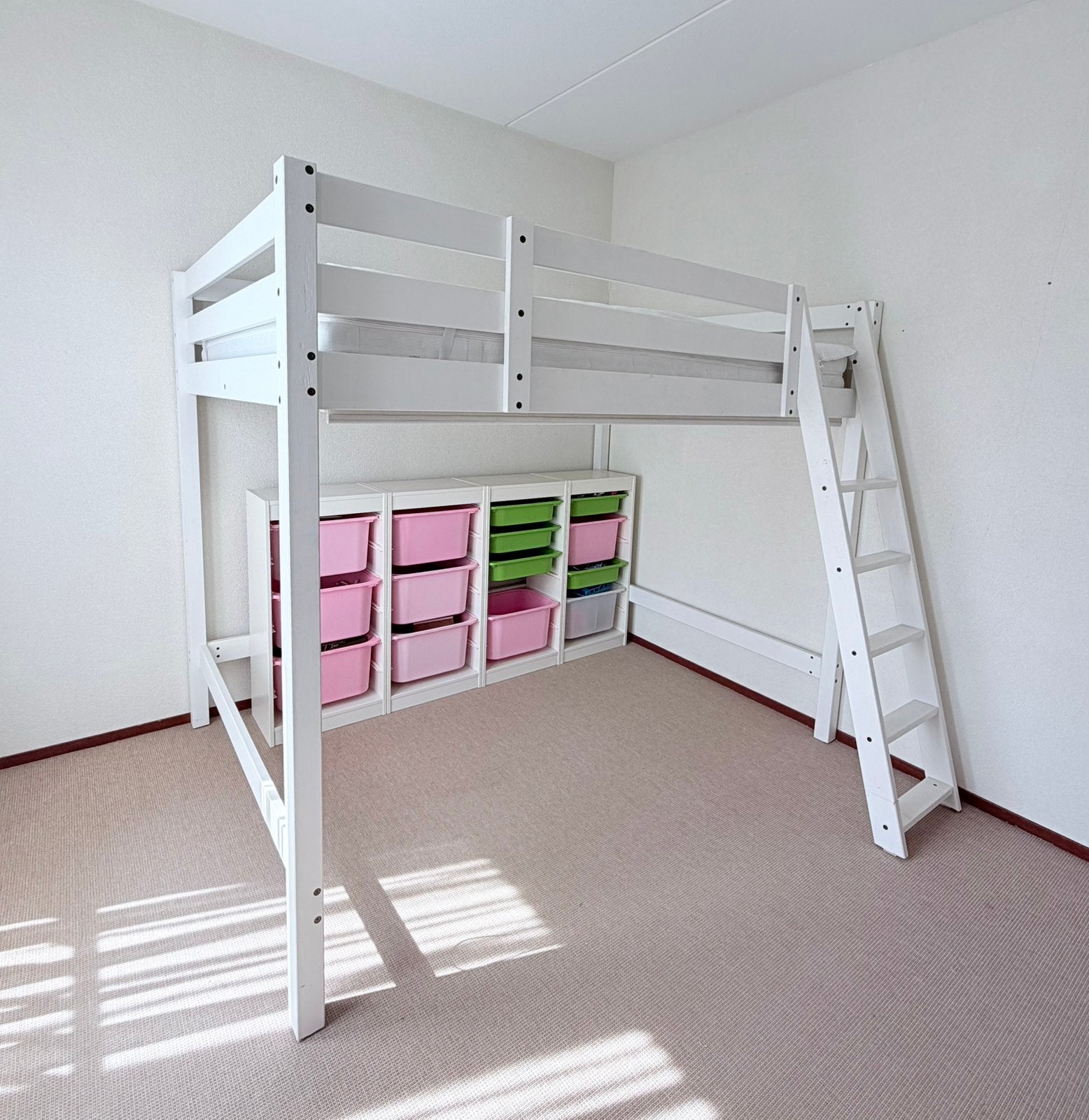 IKEA Stora Hoogslaper 140x200 met matras en matrasbeschermer, Ophalen, Gebruikt, Hoogslaper, 160 tot 180 cm