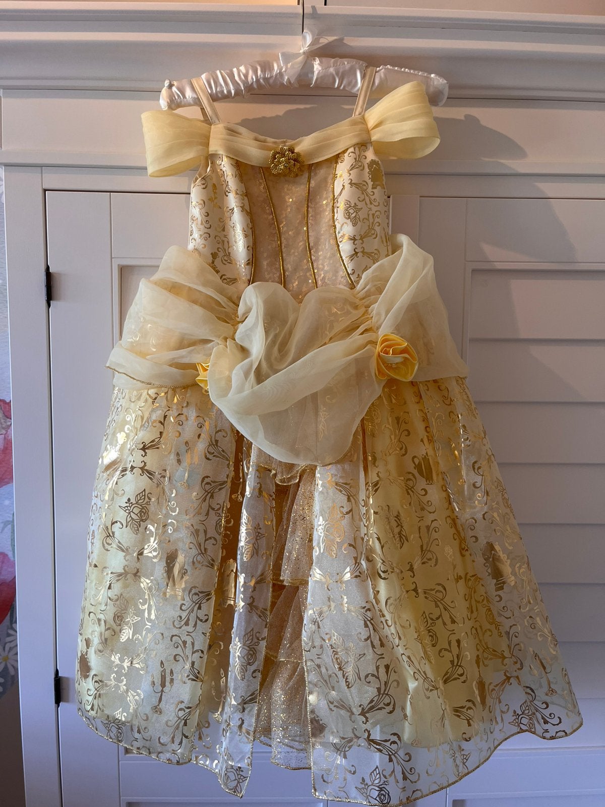 Origineel Disney Belle en het Beest jurk! Princess 5/6 jaar, Ophalen of Verzenden, Zo goed als nieuw, Meisje