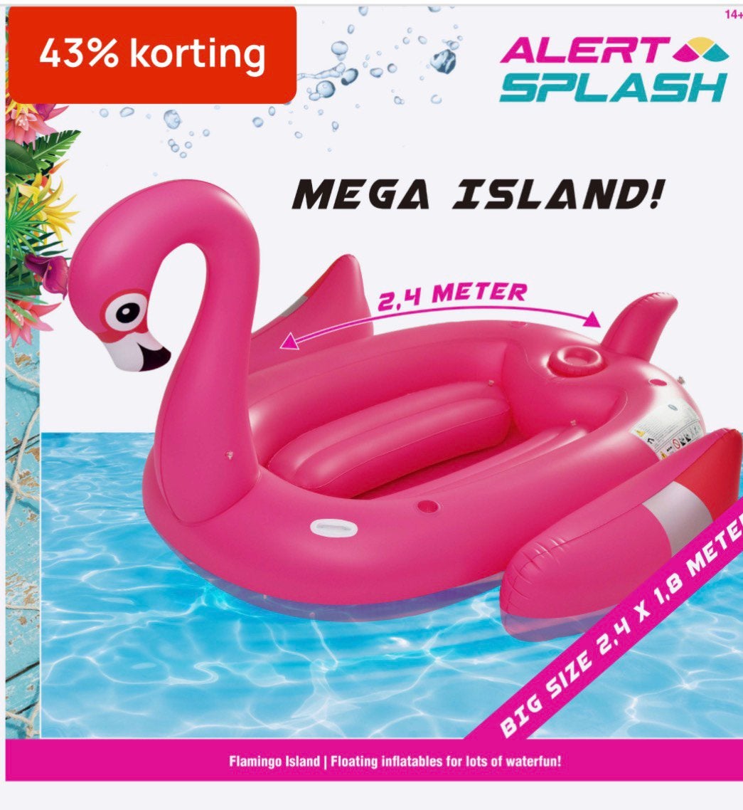 Mega Opblaas flamingo chill eiland, Ophalen of Verzenden, Nieuw