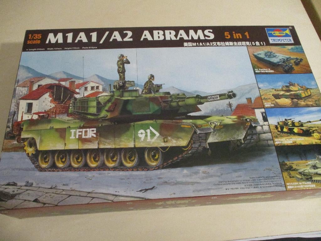 Trumpeter M1A1/A2 abrams 5 in 1, Overige merken, 1:32 tot 1:50, Overige typen, Ophalen of Verzenden