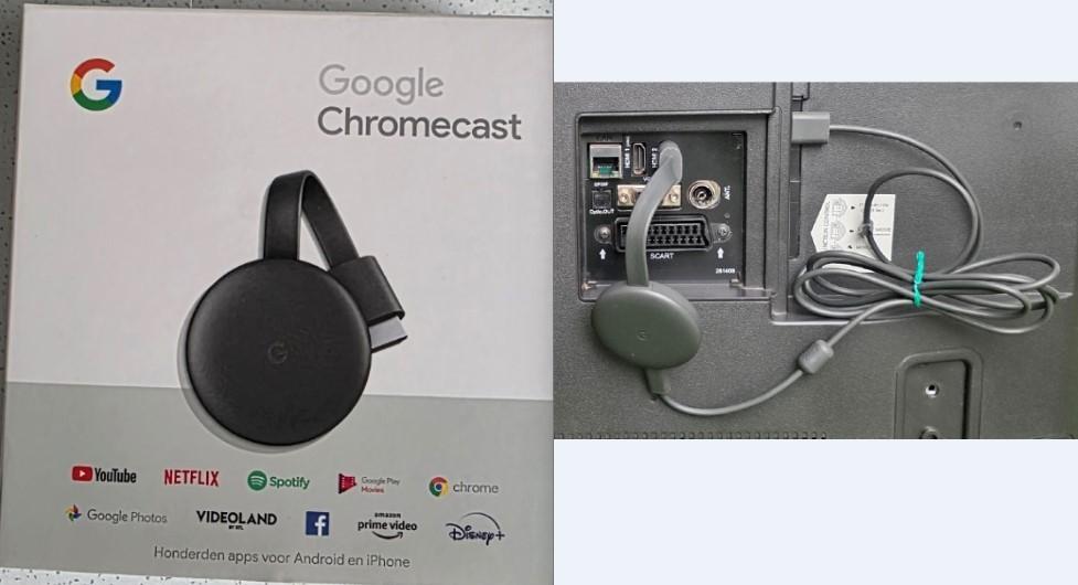 Google Chromecast TV streamer met Wi-Fi HDMI USB, Ophalen, Zo goed als nieuw