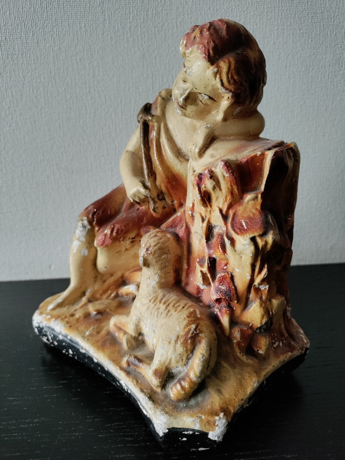 Antiek gipsen heiligenbeelden ' Sint Janneke' ca. 1920, Antiek en Kunst, Ophalen of Verzenden