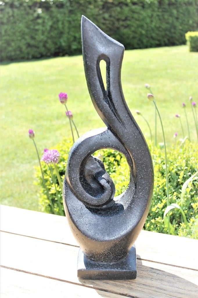 Blikvanger voor je tuin: terrazzo beeld muzieksleutel, Ophalen, Nieuw, Steen, Abstract beeld