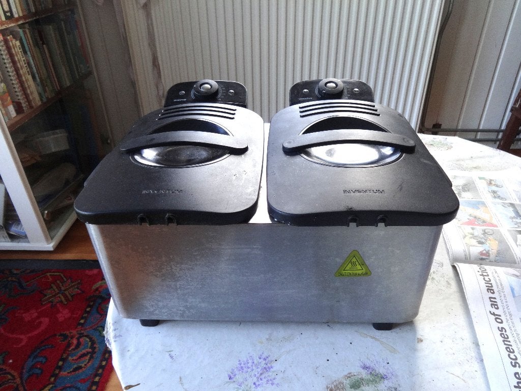 Gratis dubbele frietpan, 3 tot 4 liter, Ophalen, Gebruikt, Duo-friteuse