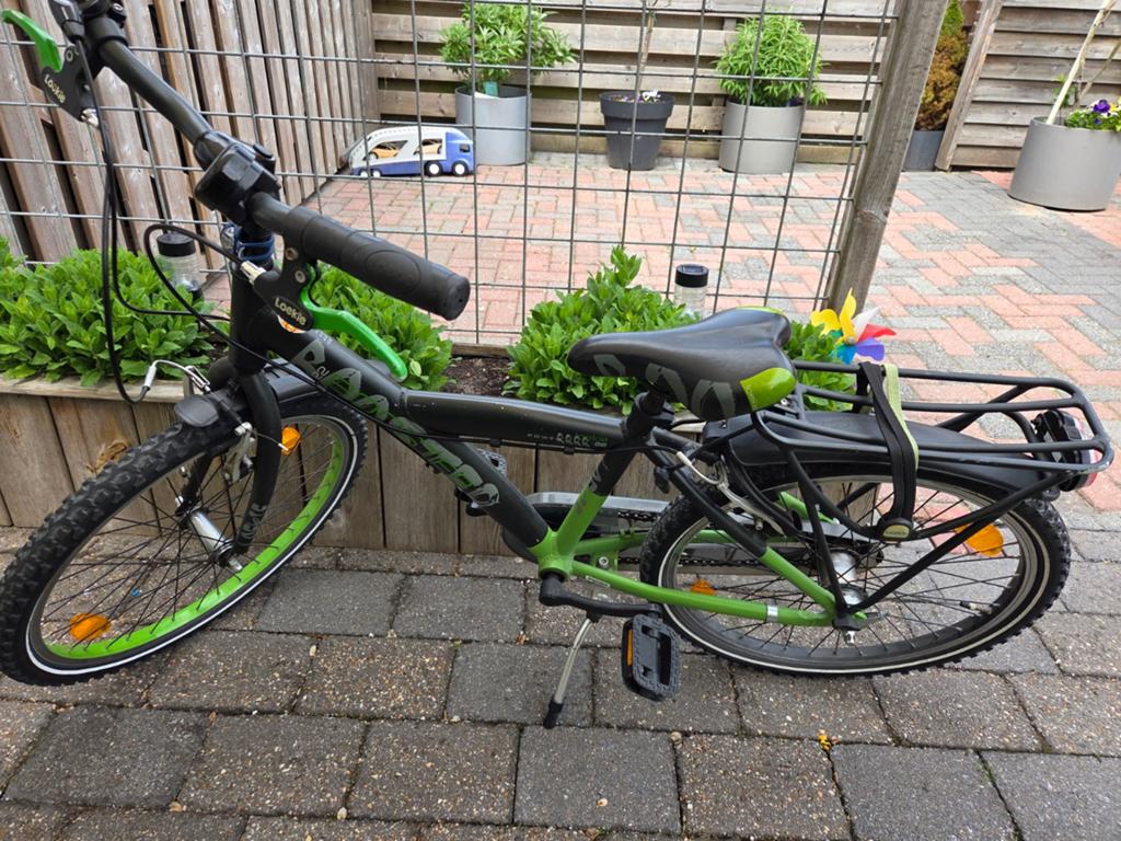 Loekie Power 22 inch kinderfiets - Zwart/Groen, Ophalen