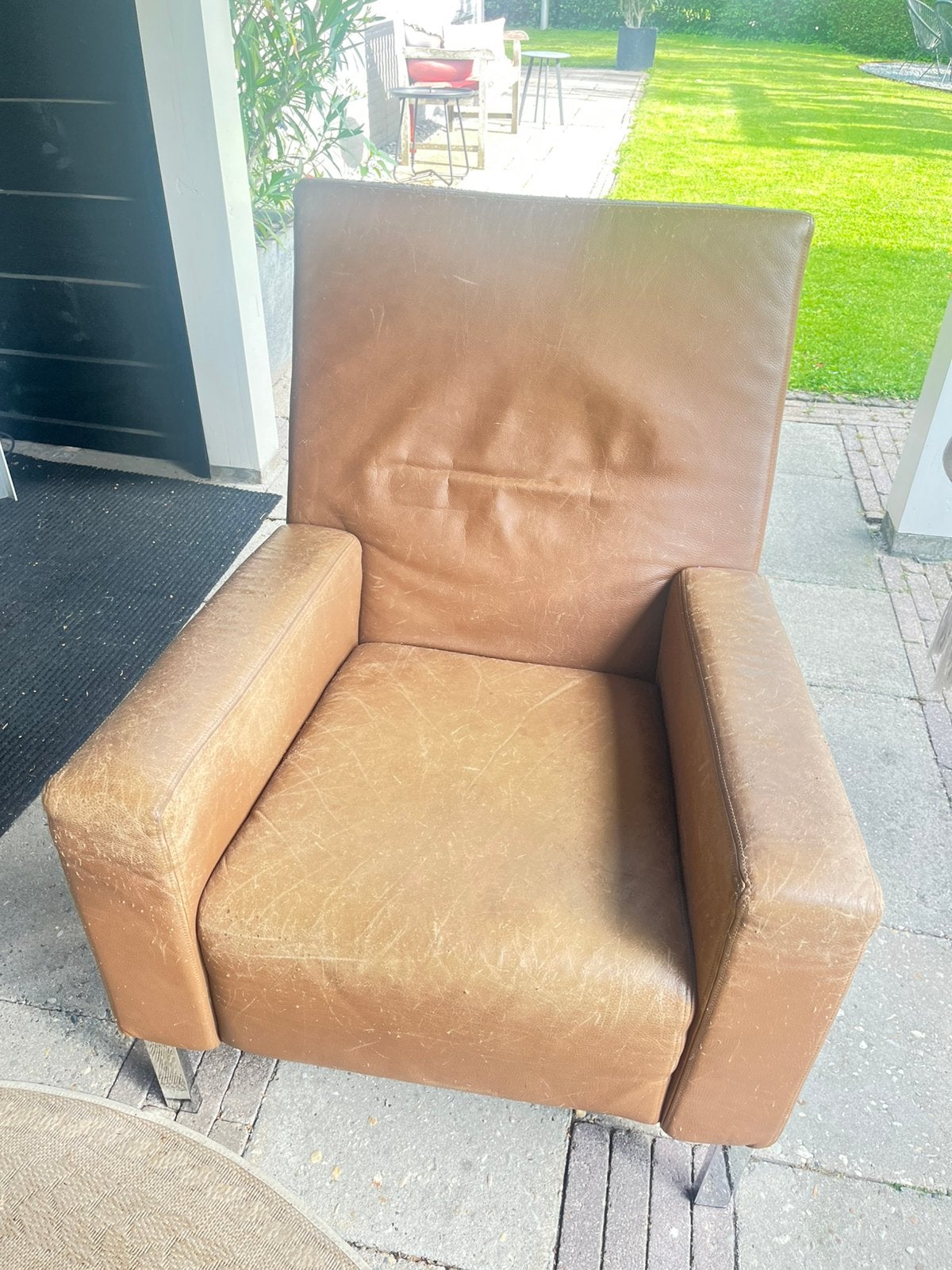 Gelderland 6540 fauteuils ontwerp Jan de Bouvrie, Ophalen, Gebruikt, 50 tot 75 cm, Leer