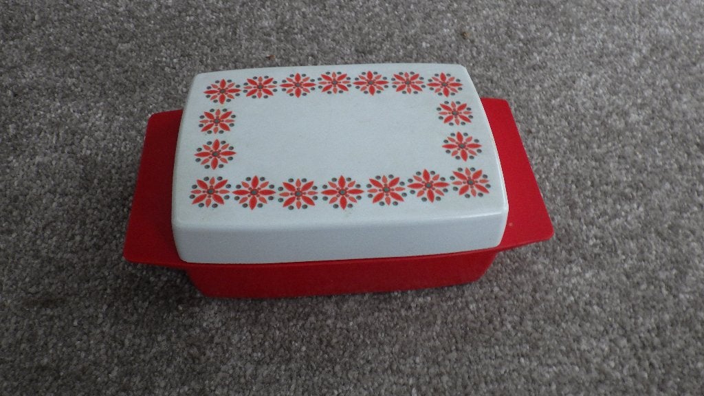 vintage kleurrijk botervlootje van kunststof, Ophalen of Verzenden, Overige typen