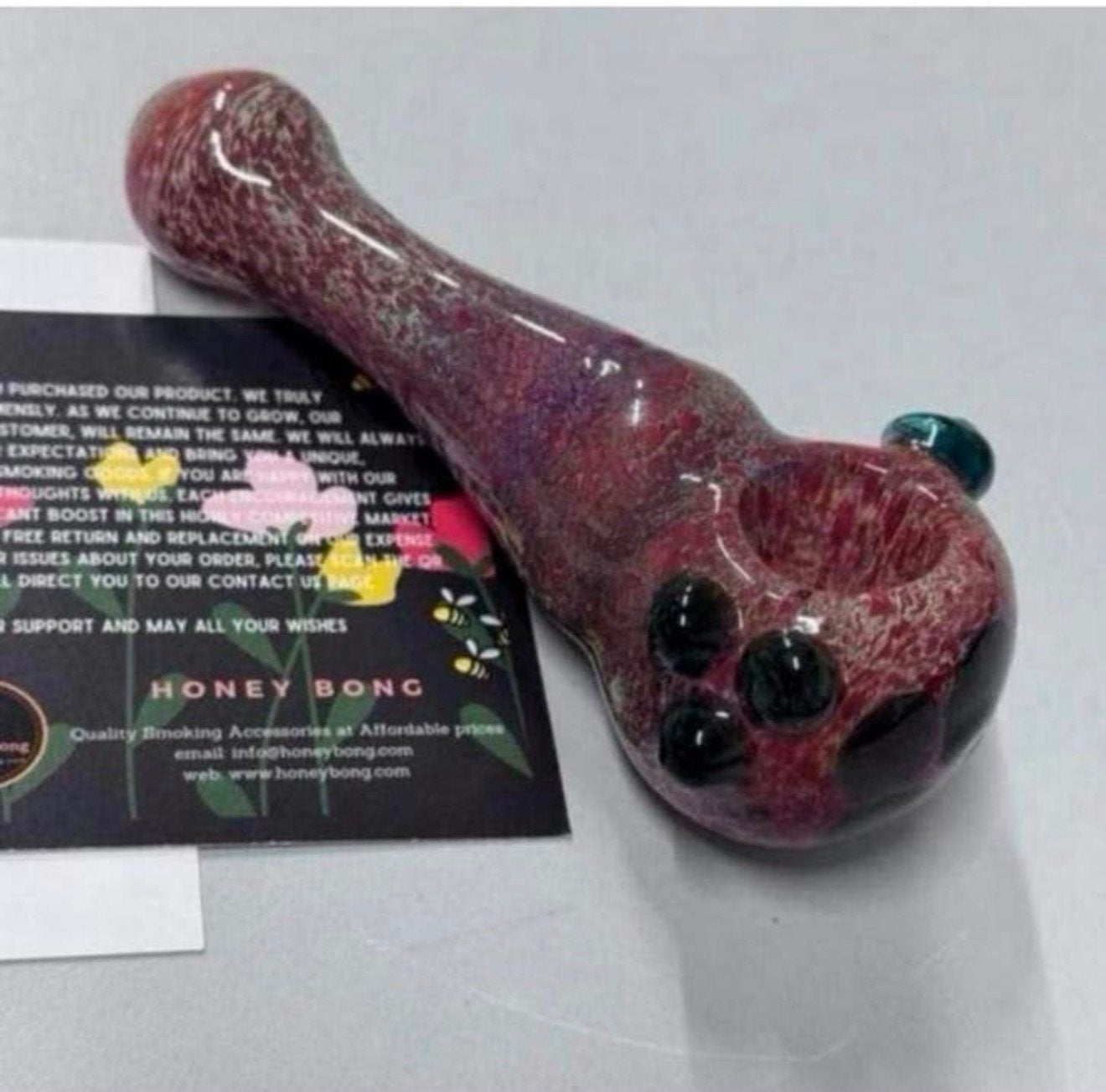 Honey Bong sherlock glazen pijp waterpijp glas handgeblazen, Verzamelen, Nieuw, Ophalen of Verzenden, H, (Water)pijp
