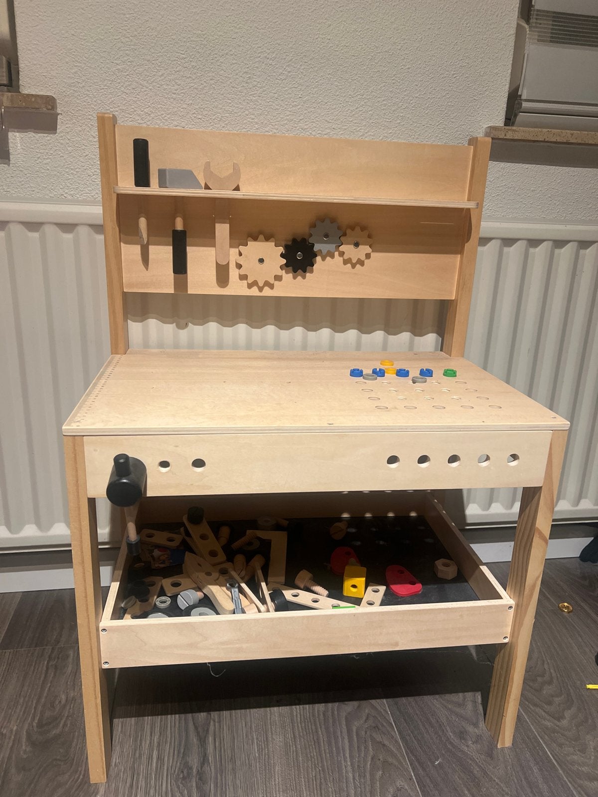 Houten werkbank voor kinderen met accessoires, Ophalen, Gebruikt, Overige typen