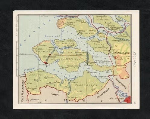 Provinciekaartje Zeeland King Pepermunt Domburg Sluis., Ophalen of Verzenden, Zo goed als nieuw