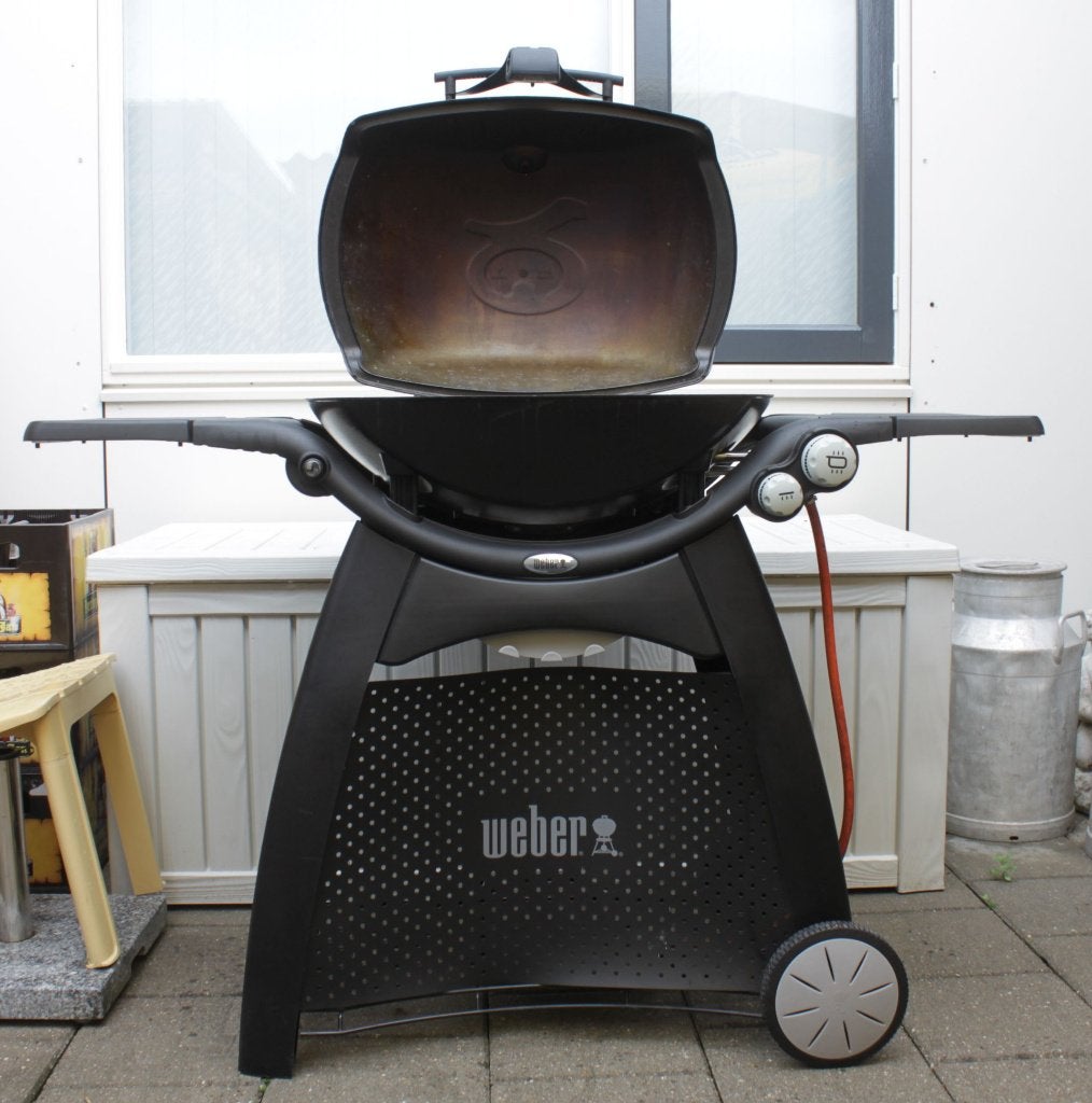 Barbecue Gas Weber Q 3200 - Premium Onderstel - Zwart, Tuin en Terras, Ophalen, Gebruikt, Weber