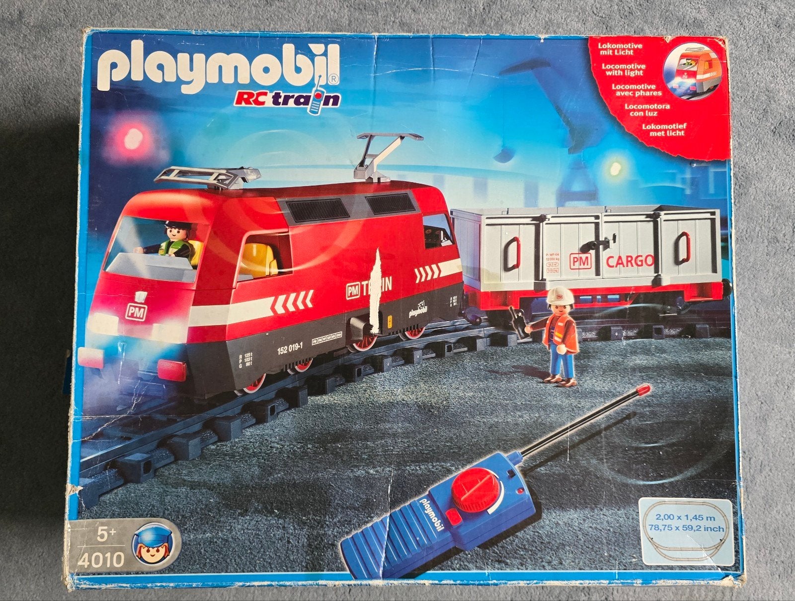 Playmobil goederentrein met wagons, rails en clips, Ophalen