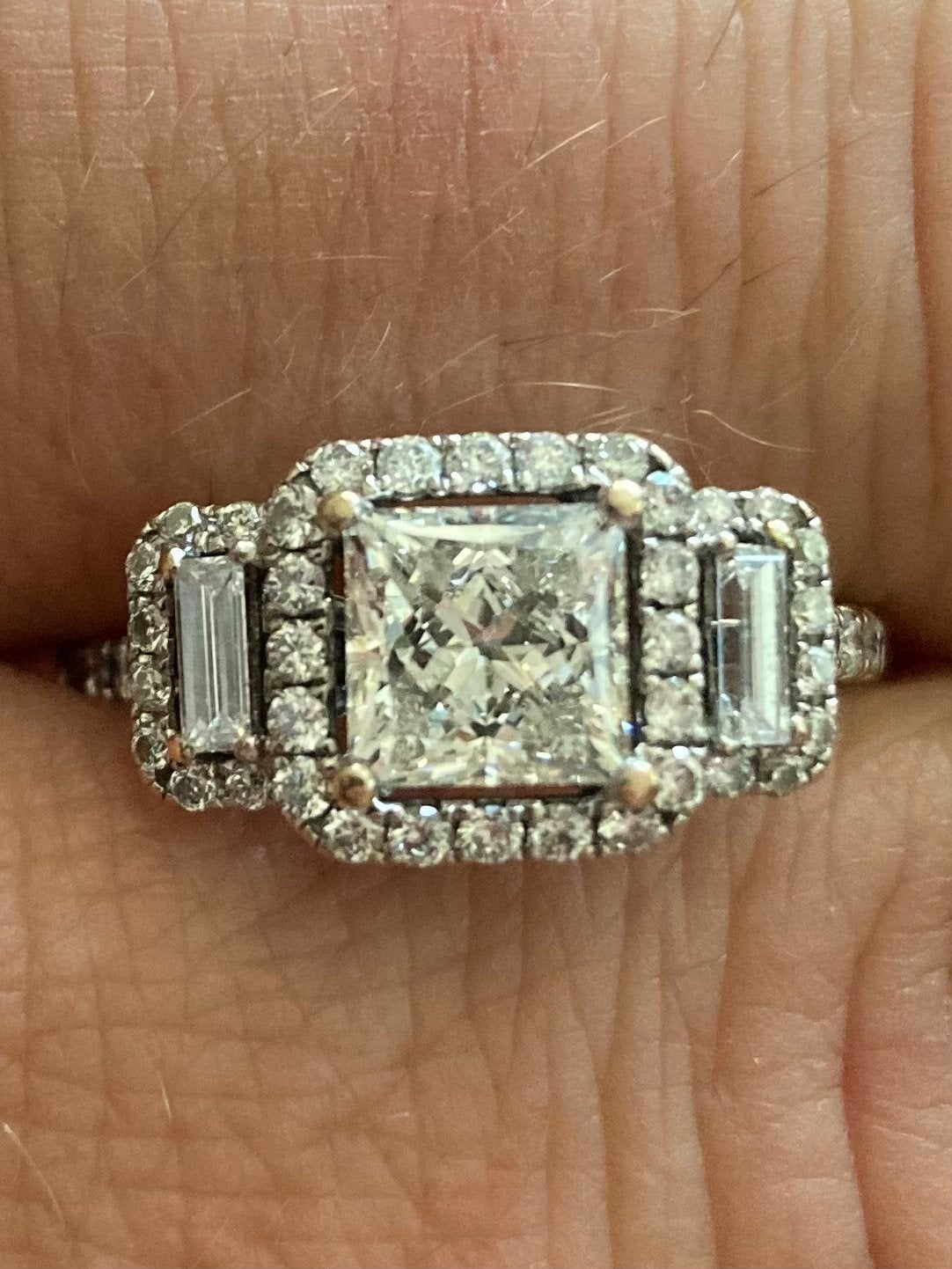 Diamanten Ring 18 karaats goud, Sieraden, Tassen en Uiterlijk, Ringen, Ophalen, Zo goed als nieuw, 17 tot 18, Dame