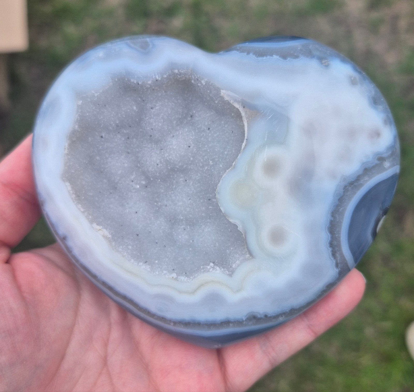 Agaat hart met druzy, Ophalen of Verzenden