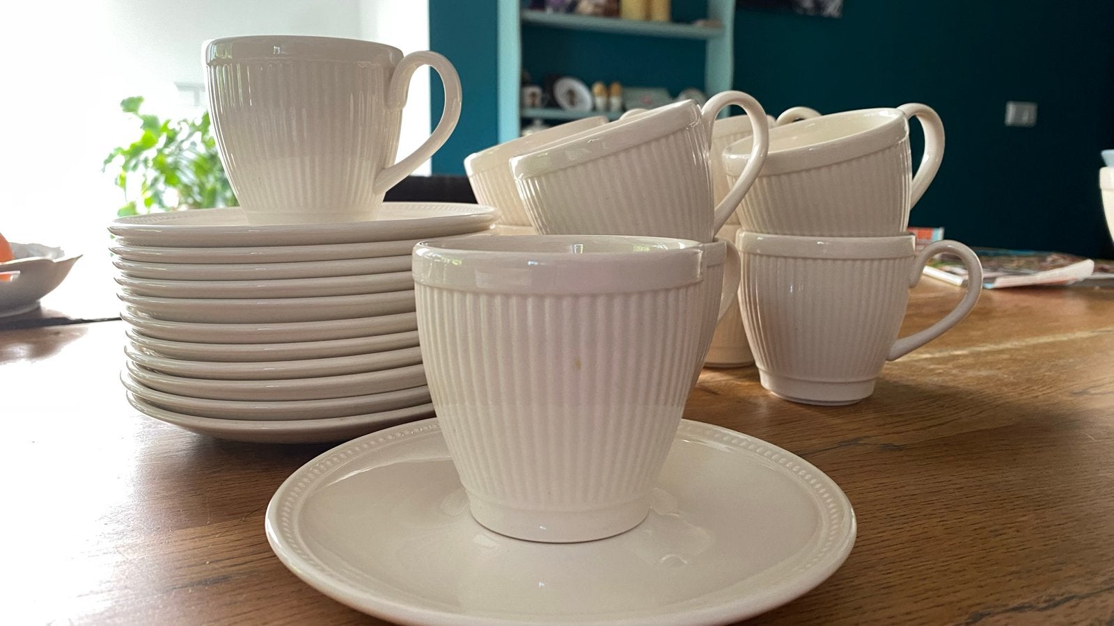 Wedgwood Windsors kop en schotel - 10 stuks, Ophalen, Zo goed als nieuw, Kop(pen) en/of Schotel(s), Wedgwood