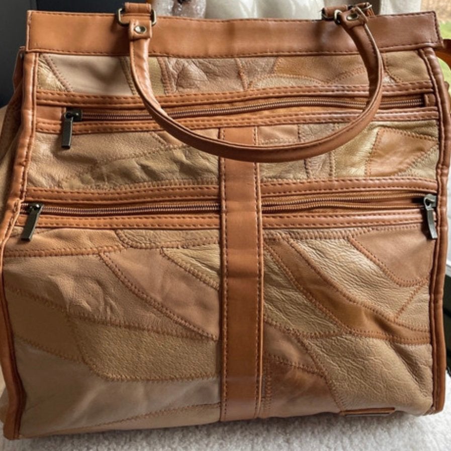 Vintage patchwork tas, Ophalen of Verzenden, Zo goed als nieuw, Handtas