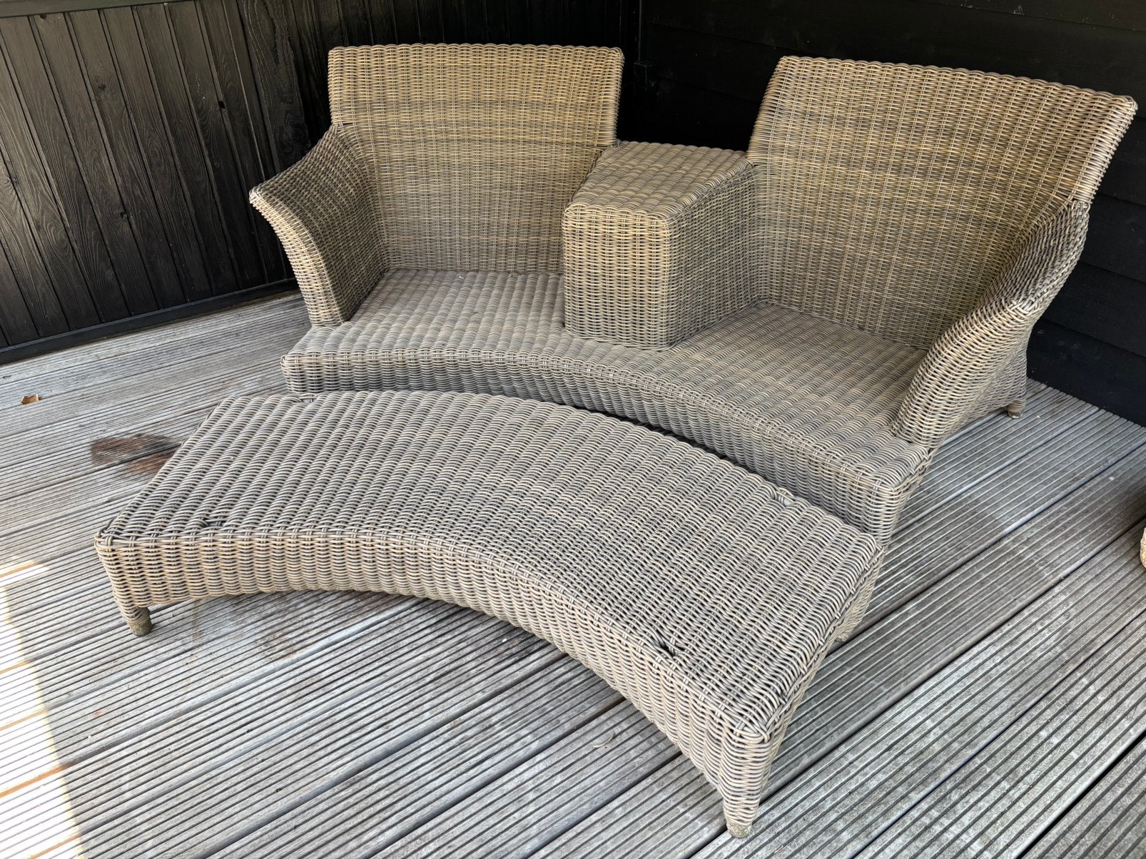 4 seasons outdoor loveseat, Hocker, Zo goed als nieuw, Wicker, Ophalen