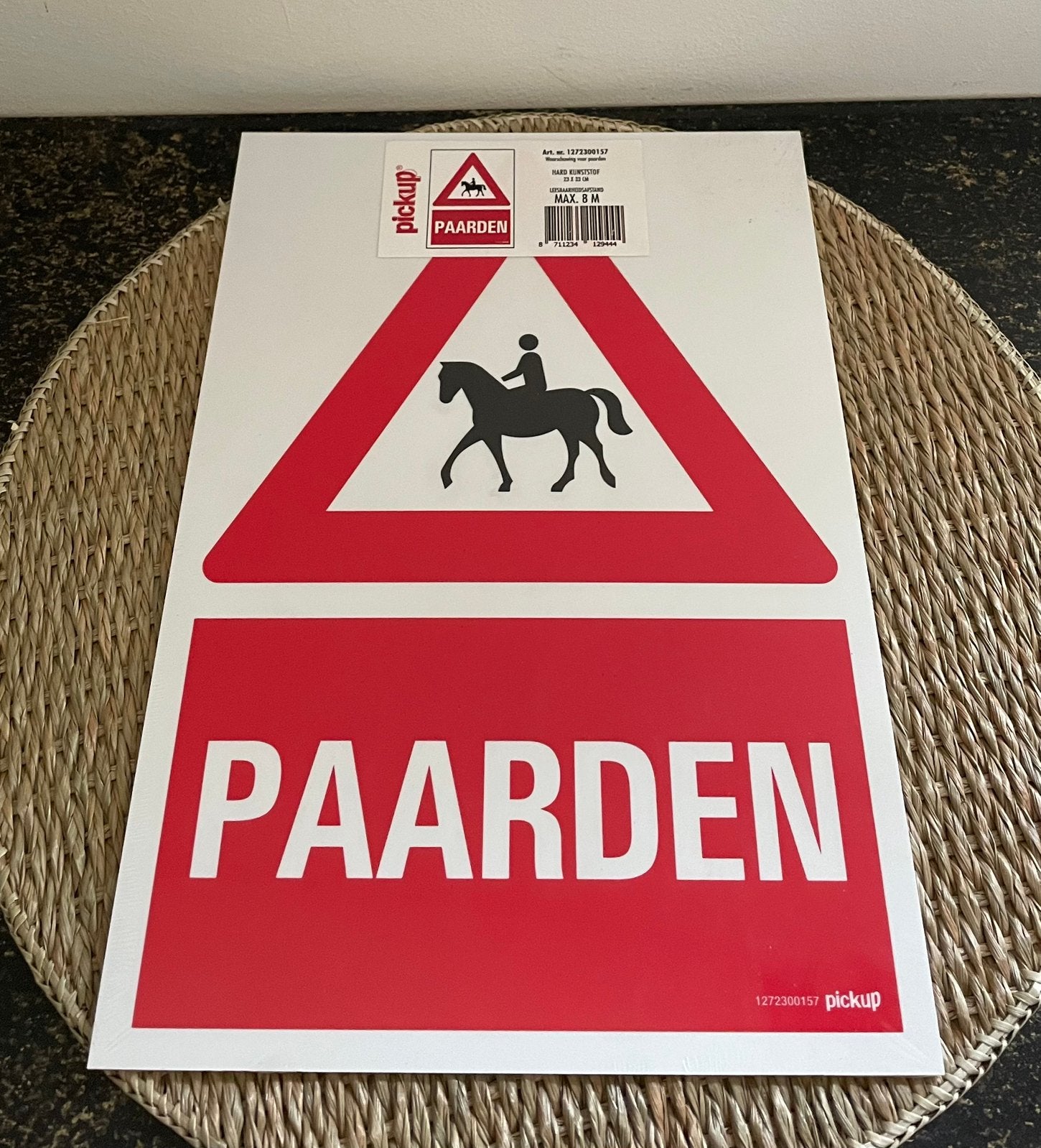 Nieuw Tekstbord van pickup: Paarden met verkeersbord, Huis en Inrichting, Ophalen of Verzenden, Nieuw
