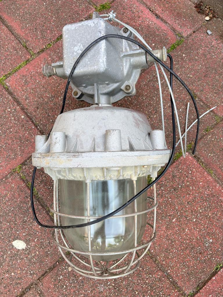 Industriële Plafondlamp - Vintage Stijl, Antiek en Kunst, Ophalen of Verzenden