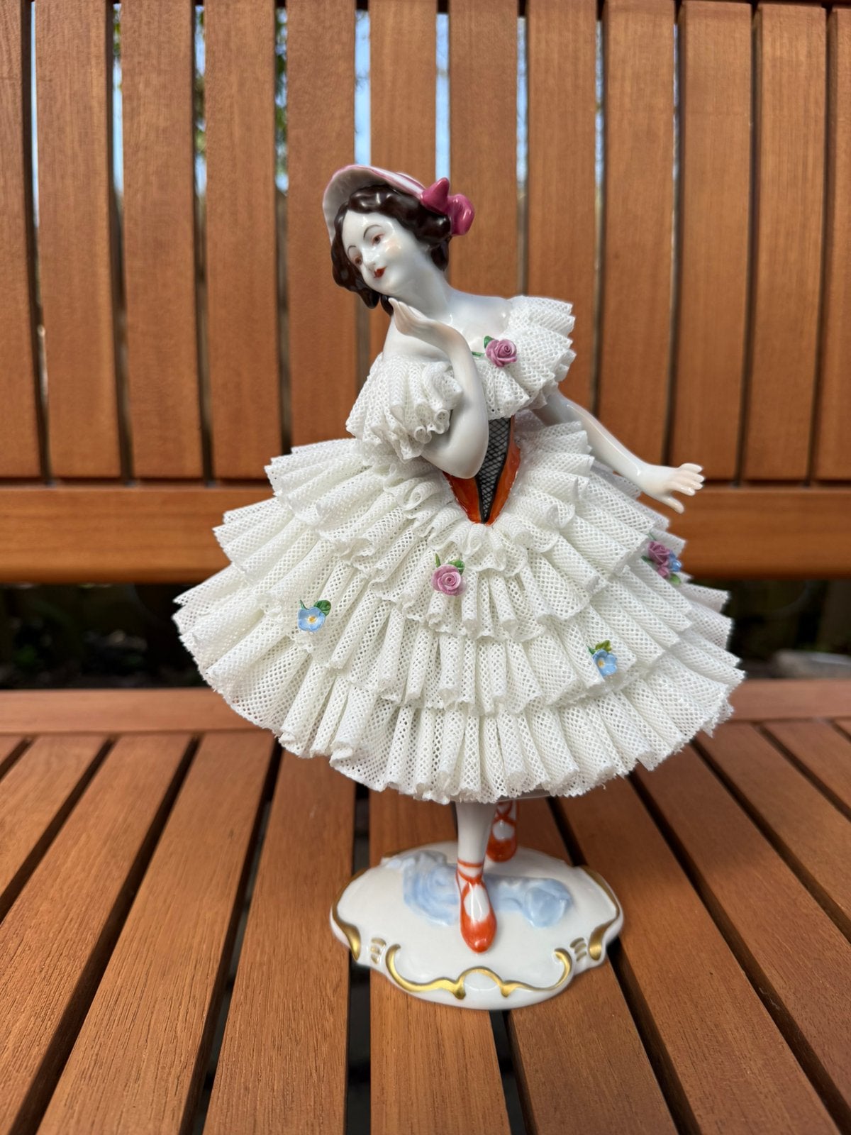 Volkstedt saksisch dresden porselein grote danseres 25cm, Ophalen