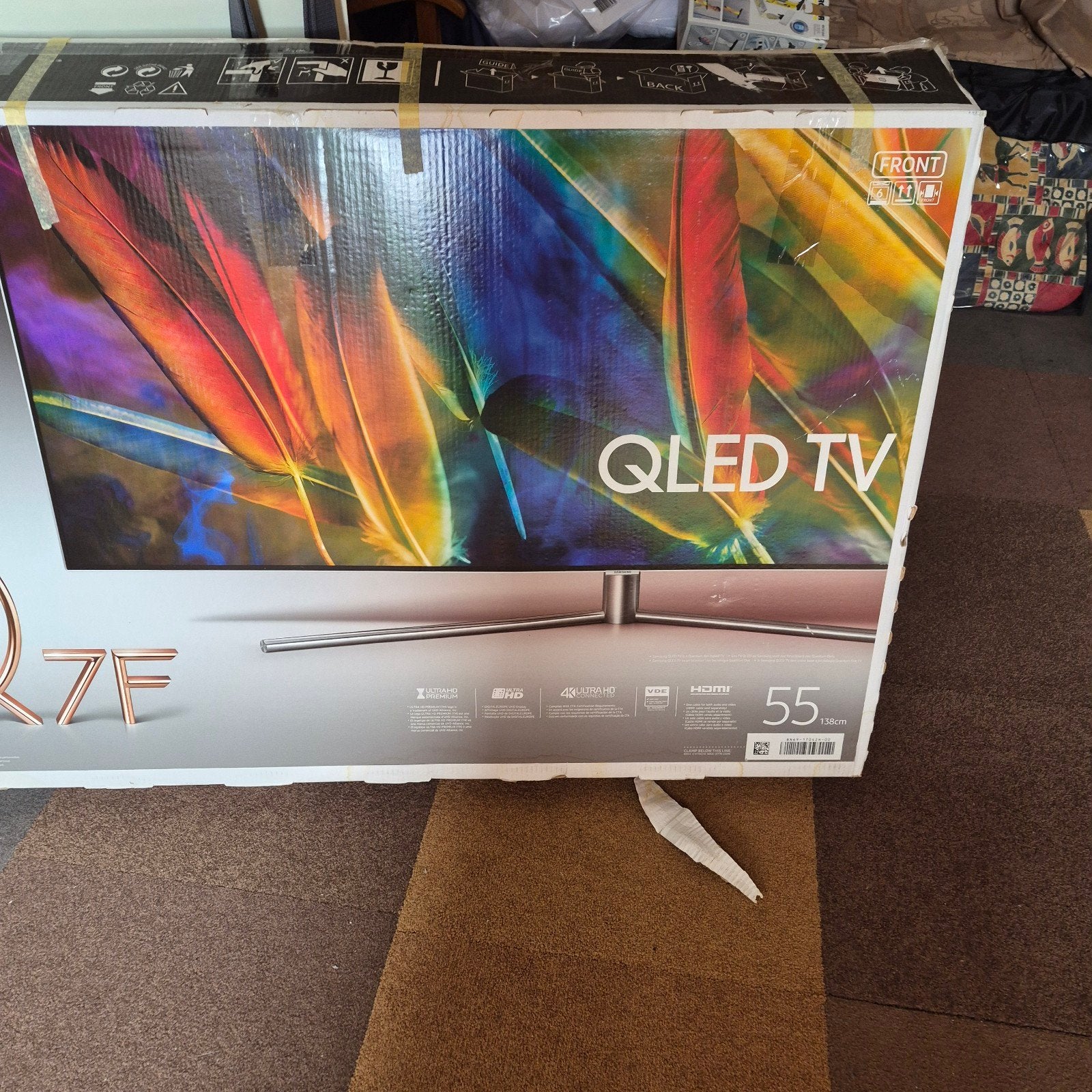 Samsung qled 55 inch tv, Ophalen, Zo goed als nieuw, 100 Hz, Samsung