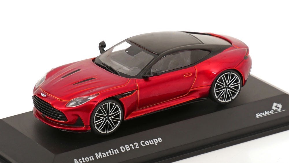 Aston Martin DB12 Coupe 2023 Rood Metallic/Zwart 1-43 Solido, Solido, Auto, Solido, Nieuw