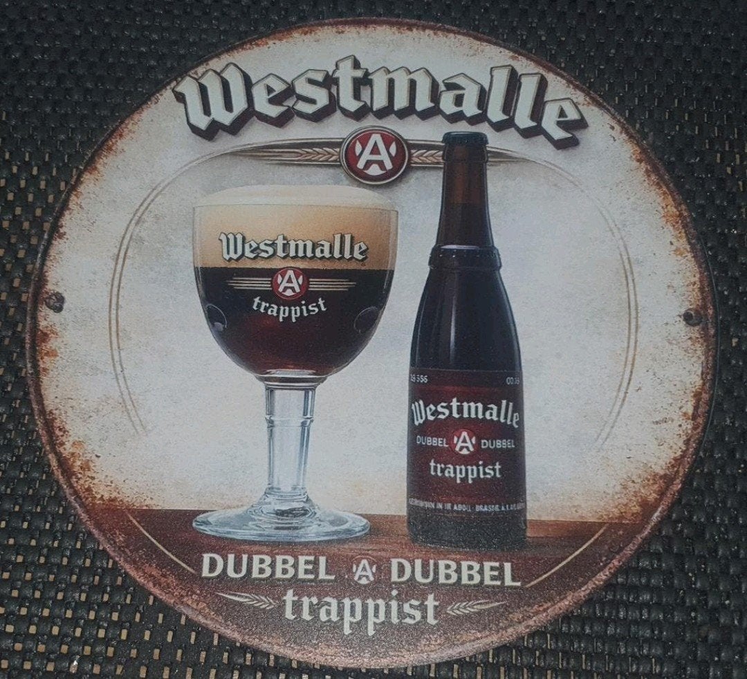 Westmalle wandbord voor in de man cave-bar-kroeg-garage, Ophalen of Verzenden, Nieuw, Reclamebord, Plaat of Schild, Overige merken