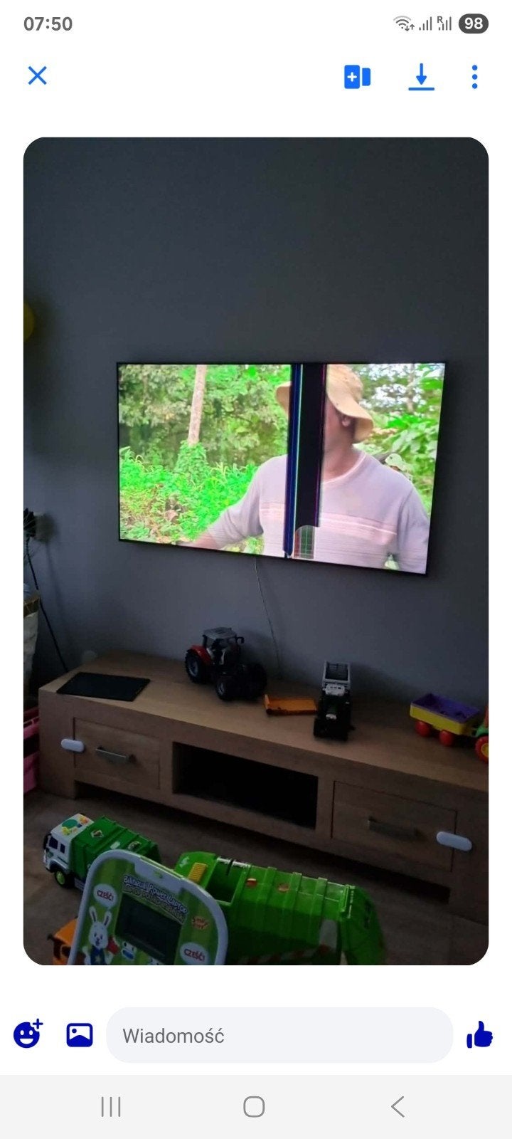 55 inch Samsung TV met defect scherm, Audio, Tv en Foto, Ophalen