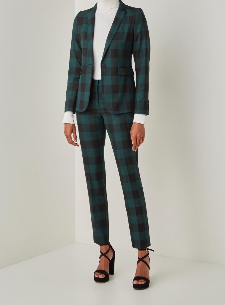 CVRD Fallon groen met ruit dames pak blazer en broek maat M, Maat 38/40 (M), Kostuum of Pak, CVRD, Nieuw
