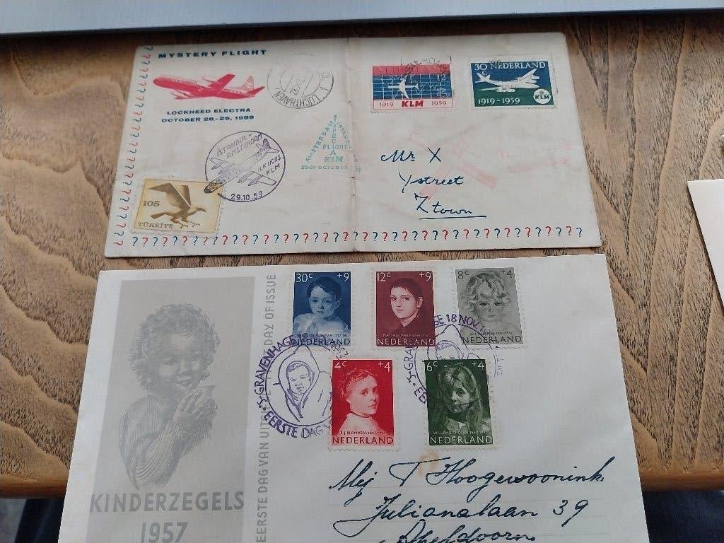 Twee Eerste Dag 1957 en 1959, Verzenden, Gestempeld
