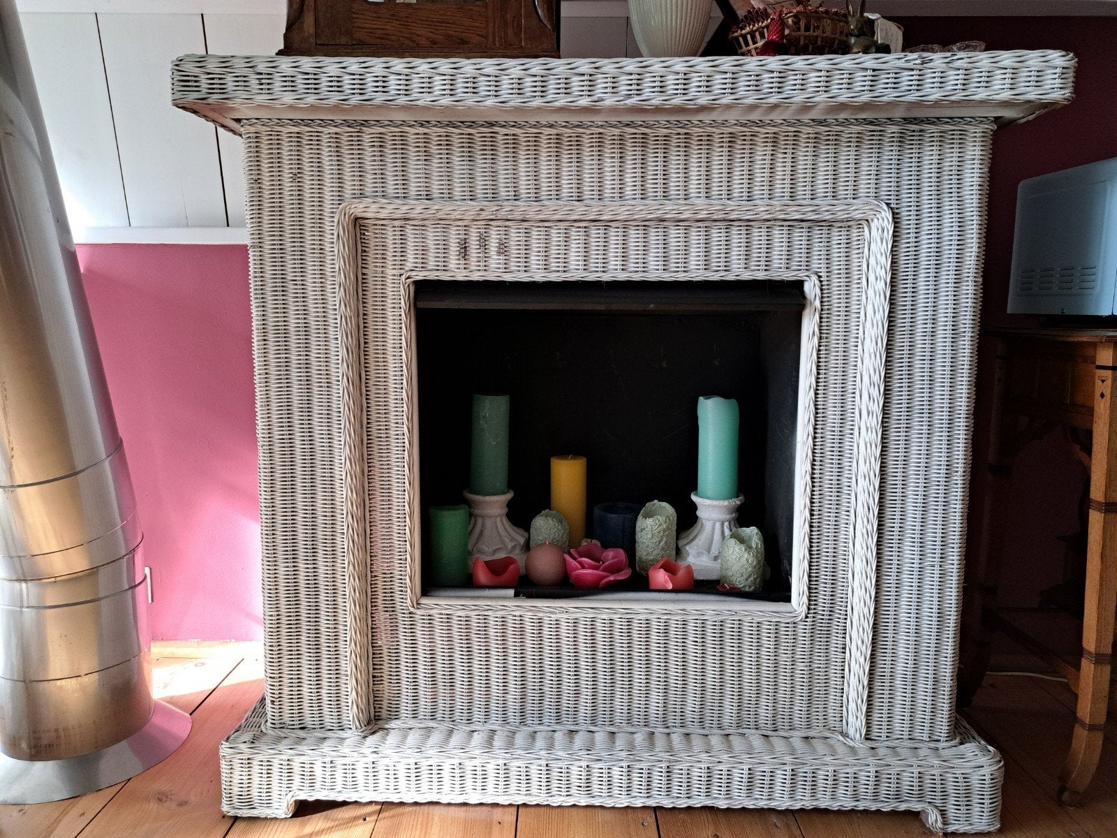 Brocante haard schouw sfeerhaard voor veranda serre kas, Ophalen, Gebruikt, Vrijstaande haard, Overige soorten