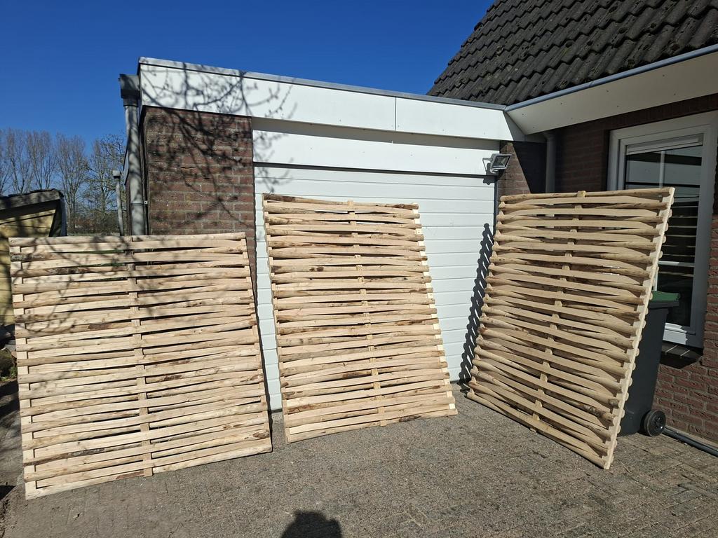 Kastanje vlechtschermen 3 stuks, Tuin en Terras, Ophalen, 1 tot 2 meter, Minder dan 3 meter, Nieuw