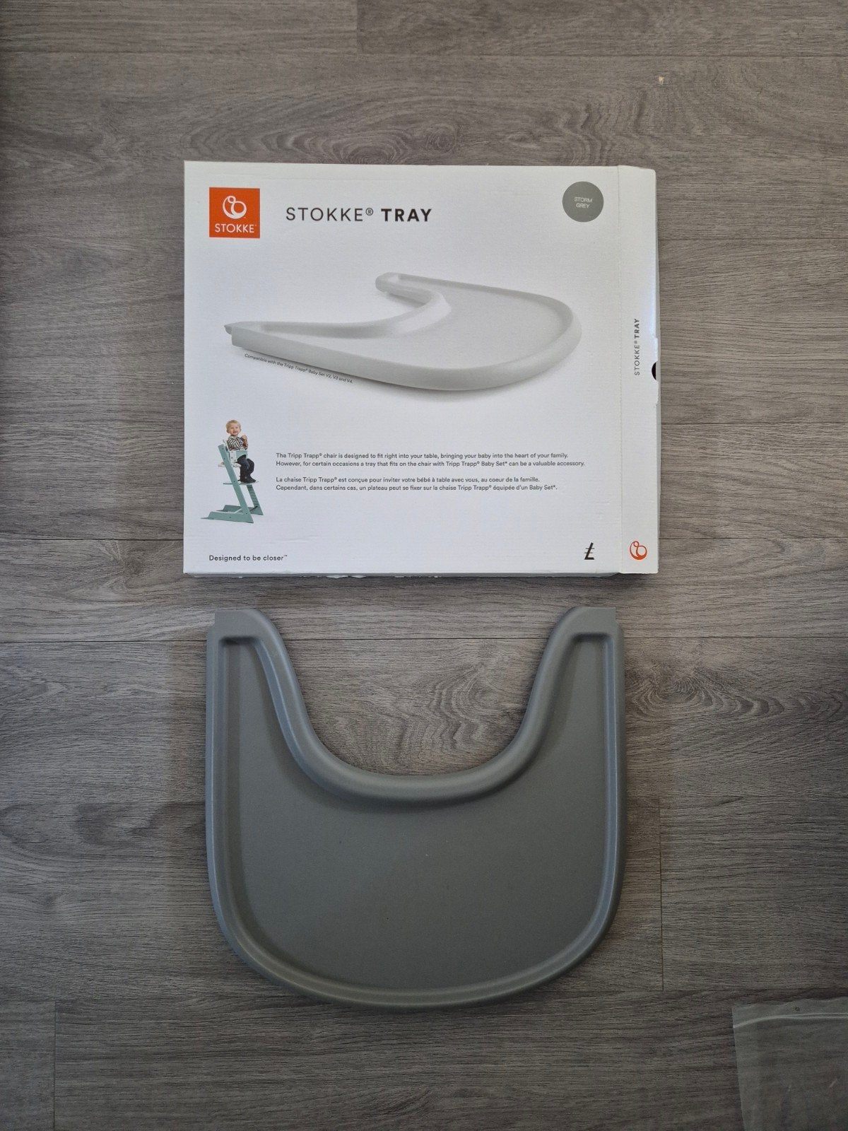 Stokke Tray voor Tripp Trapp kinderstoel - Storm Grey, Ophalen of Verzenden, Zo goed als nieuw, Overige typen, Afneembaar eetblad